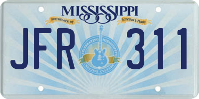 MS license plate JFR311