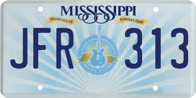 MS license plate JFR313