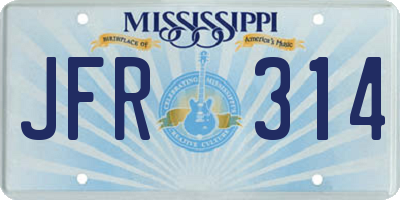 MS license plate JFR314