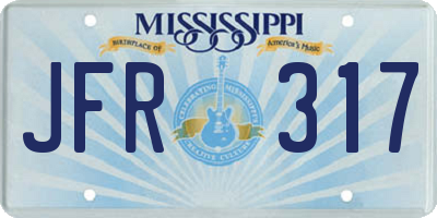 MS license plate JFR317