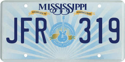 MS license plate JFR319
