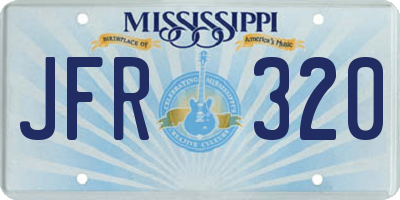 MS license plate JFR320
