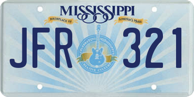 MS license plate JFR321