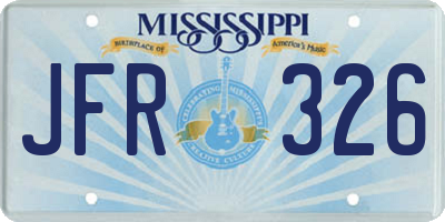MS license plate JFR326