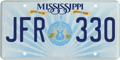 MS license plate JFR330