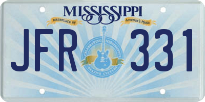 MS license plate JFR331