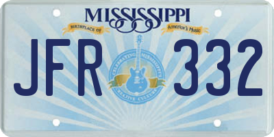 MS license plate JFR332