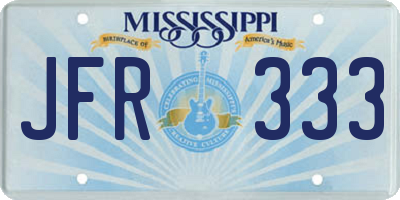 MS license plate JFR333