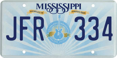MS license plate JFR334