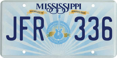 MS license plate JFR336
