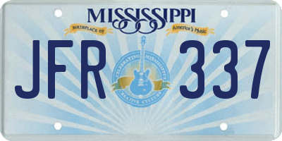 MS license plate JFR337