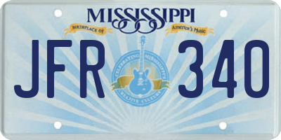MS license plate JFR340