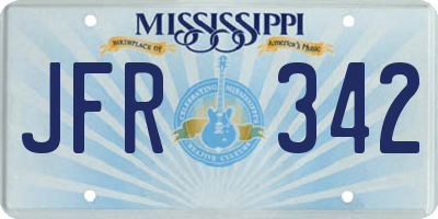MS license plate JFR342
