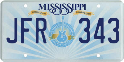 MS license plate JFR343