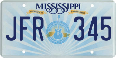 MS license plate JFR345