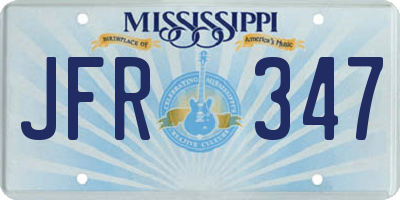 MS license plate JFR347