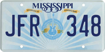 MS license plate JFR348