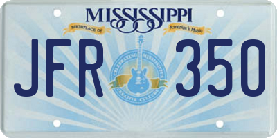 MS license plate JFR350