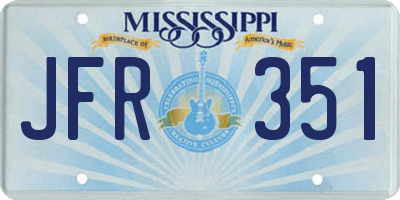 MS license plate JFR351
