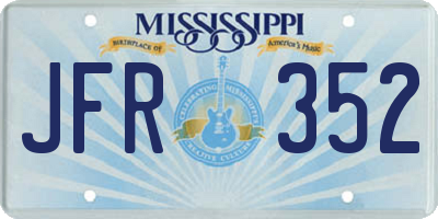 MS license plate JFR352