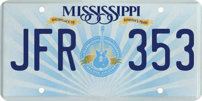 MS license plate JFR353