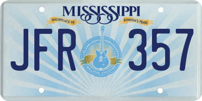 MS license plate JFR357