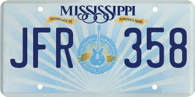 MS license plate JFR358
