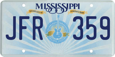 MS license plate JFR359