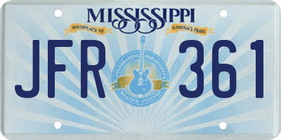 MS license plate JFR361