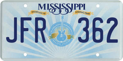 MS license plate JFR362