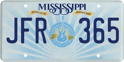 MS license plate JFR365