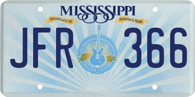 MS license plate JFR366