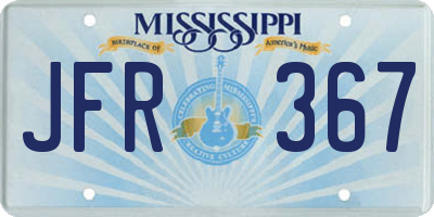 MS license plate JFR367