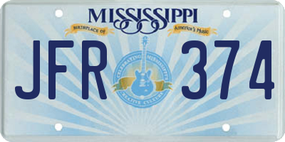MS license plate JFR374