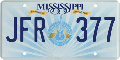 MS license plate JFR377