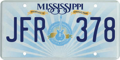 MS license plate JFR378