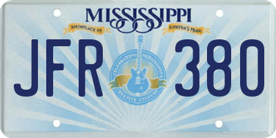 MS license plate JFR380