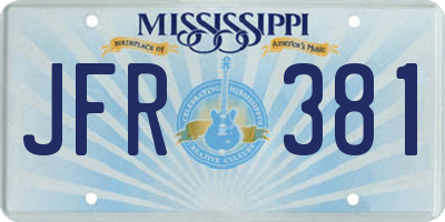 MS license plate JFR381