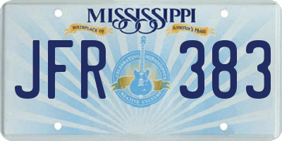 MS license plate JFR383