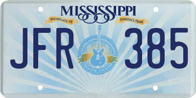 MS license plate JFR385