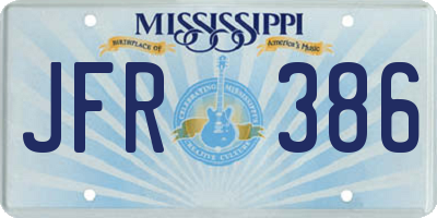 MS license plate JFR386