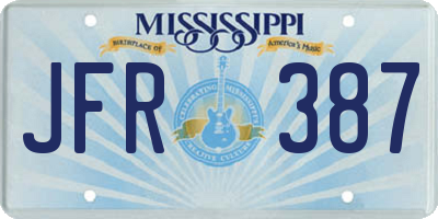 MS license plate JFR387