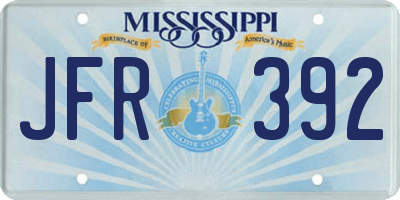 MS license plate JFR392