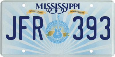 MS license plate JFR393