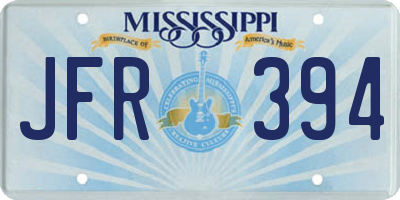 MS license plate JFR394