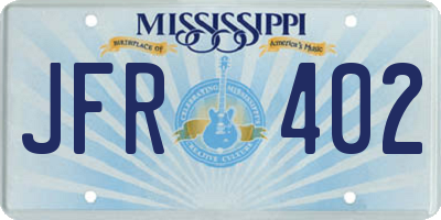 MS license plate JFR402