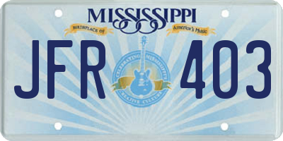 MS license plate JFR403