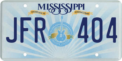 MS license plate JFR404