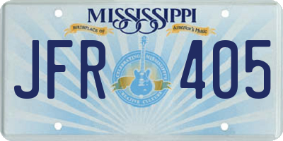 MS license plate JFR405