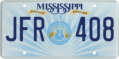 MS license plate JFR408